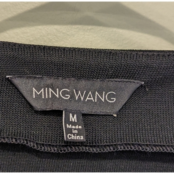 Ming Wang Black Open Cardigan Pink Ribbon Detail Size Medium - Picture 3 of 6